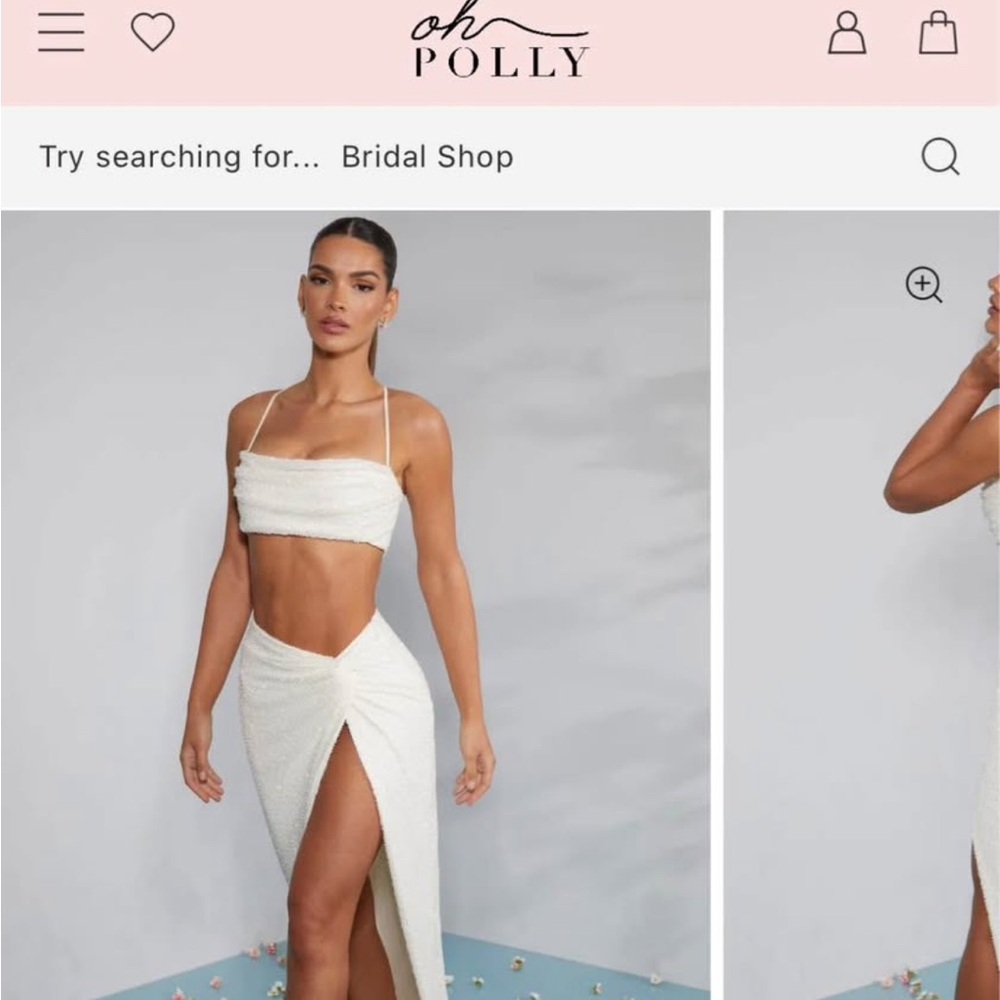 Oh Polly Cream Halter Two-Piece Set